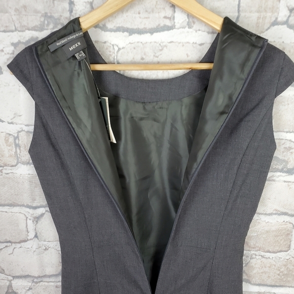 Mexx Career Sheath Dress Charcoal Gray Cap Sleeve Size 34 NWT Friends Classic - Picture 11 of 16